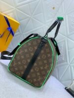 Louis Vuitton Keepall Bandouliere 50 Travel Bag 19.7in/ 50cm Brown/ Green Monogram Black Hardware M46259 - Image 7