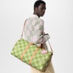 Louis Vuitton Keepall Bandouliere 50 Travel Bag 19.7in/ 50cm Green Gold Hardware N40667 - Image 2