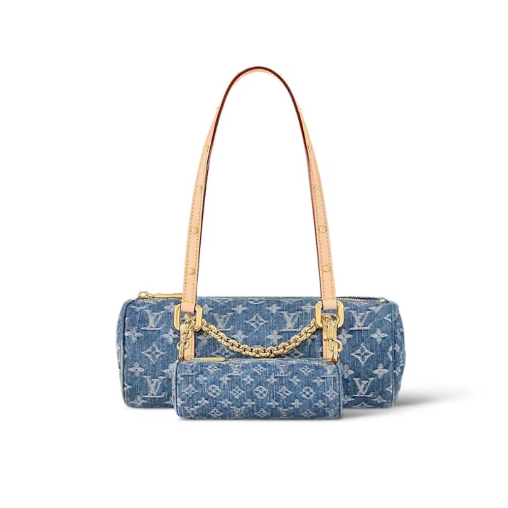 xr:d:DAF4z7b0LQY:142,j:2260096358131741261,t:24011209 Louis Vuitton Papillon Blue Denim For Women M46830 - 10.6 Inches / 26.9 Cm - Image 1