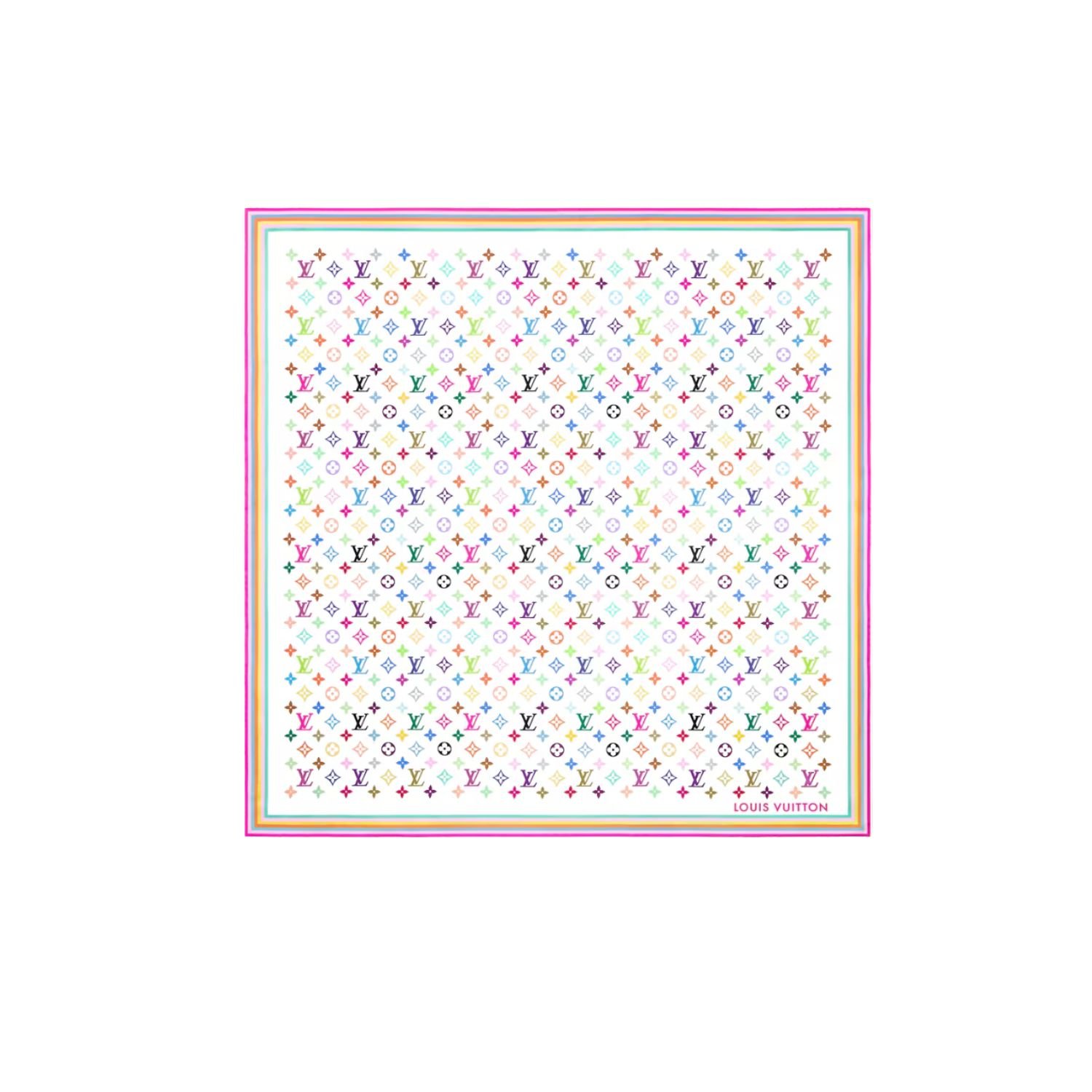 LVxTM-Monogram-Multicolor-Square-90.jpg Louis Vuitton LV x TM Monogram Multicolor Square 90 Blanc For Women - M94967 - Image 1