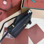 Loro Piana Extra L27 Top Handle Bag  0.6in/ 27cm Black Gold Hardware For Women FAN3462 8000 - Image 6