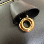 Loro Piana Extra L27 Top Handle Bag  0.6in/ 27cm Black Gold Hardware For Women FAN3462 8000 - Image 7