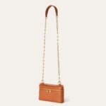 Loro Piana Extra Pocket Mini Pouch Top Handle 5.9in/ 15cm Cognac Gold Hardware For Women FAN9926_E0DA - Image 3