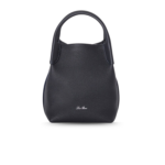 Loro Piana Micro Bale Top Handle Bag 5.2in/ 13cm Navy Blue Silver Hardware For Women FAN4647 W000