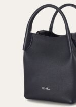 Loro Piana Micro Bale Top Handle Bag 5.2in/ 13cm Navy Blue Silver Hardware For Women FAN4647 W000 - Image 4