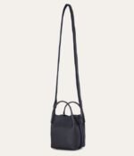 Loro Piana Micro Bale Top Handle Bag 5.2in/ 13cm Navy Blue Silver Hardware For Women FAN4647 W000 - Image 3