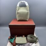 Loro Piana Bale Small Top Handle Bag 6.7in/ 17cm Light Wasabi Silver Hardware For Women FAN8964 50YB - Image 3