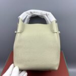 Loro Piana Bale Small Top Handle Bag 6.7in/ 17cm Light Wasabi Silver Hardware For Women FAN8964 50YB - Image 5