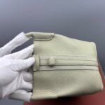 Loro Piana Bale Small Top Handle Bag 6.7in/ 17cm Light Wasabi Silver Hardware For Women FAN8964 50YB - Image 6