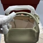 Loro Piana Bale Small Top Handle Bag 6.7in/ 17cm Light Wasabi Silver Hardware For Women FAN8964 50YB - Image 9