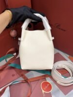 Loro Bale Whisper Small Top Handle Bag 6.7in/ 17cm White Silver Hardware For Women FAN89641615 - Image 7