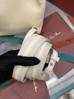 Loro Bale Whisper Small Top Handle Bag 6.7in/ 17cm White Silver Hardware For Women FAN89641615 - Image 2