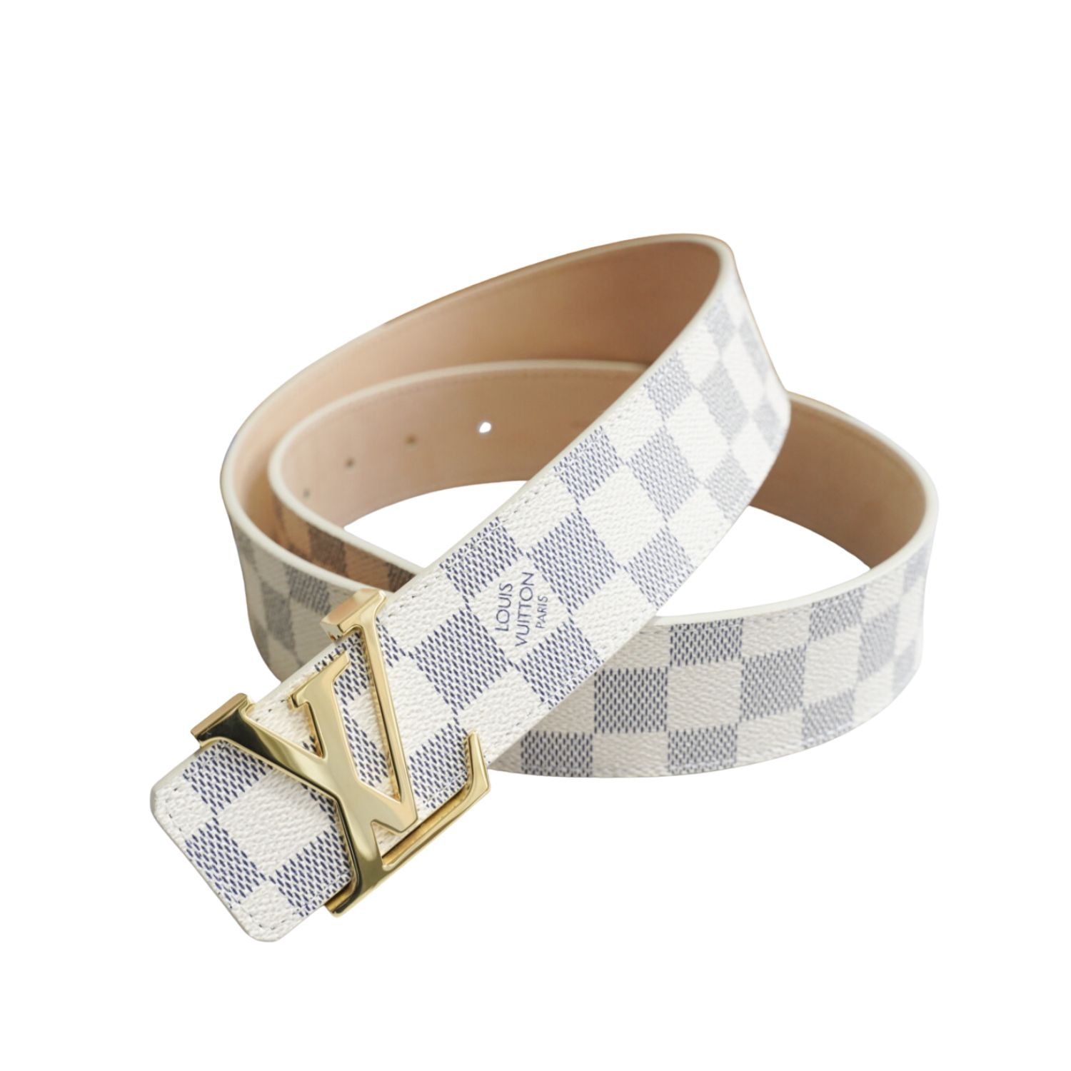 Louis-Vuitton-48.jpg Louis Vuitton LV Initiales Damier Azur Canvas Belt Grey M9609U - Image 1