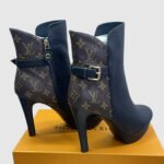Louis Vuitton Afterglow Platform Ankle Boot Patent Monogram Material Black For Women LV 1A9SEE - Image 5