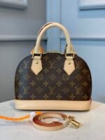 Louis Vuitton Alma BB Top Handle Bag 9.2in/ 23.5cm Brown Monogram Canvas Gold Hardware For Women M46990 - Image 5