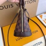 Louis Vuitton Alma BB Top Handle Bag 9.3in/ 23.5cm Damier Brown Gold Hardware For Women N41221 - Image 5