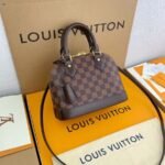 Louis Vuitton Alma BB Top Handle Bag 9.3in/ 23.5cm Damier Brown Gold Hardware For Women N41221 - Image 3