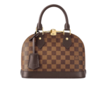 Louis Vuitton Alma BB Top Handle Bag 9.3in/ 23.5cm Damier Brown Gold Hardware For Women N41221