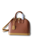 Louis Vuitton Alma PM Top Handle Bag 12.6in/ 32cm Brown Gold Hardware For Women - Image 2