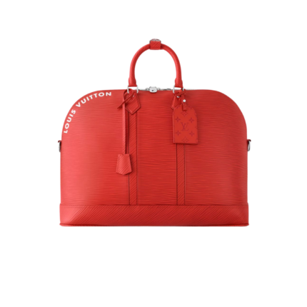 Louis Vuitton Alma Travel GM Top Handle Bag 25.2in/ 64cm Red Silver Hardware For Men M23717