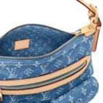 Louis Vuitton Baggy Shouder Bag 11.8in/ 30cm Denim Blue Gold Hardware For Women M27329 - Image 3