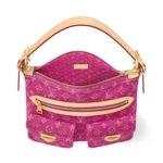 Louis Vuitton Baggy Shouder Bag 11.8in/ 30cm Denim Fuchsia Gold Hardware For Women M28266 - Image 4