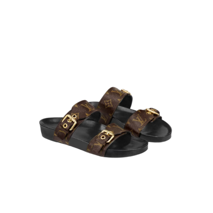 Louis Vuitton Women's Bom Dia Flat Mule Brown For Women LV 1A3R5O
