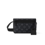 Louis Vuitton Bosphore Wearable Wallet Crossbody 7.5in/ 19cm Monogram Eclipse Black Toned Hardware For Men M12599