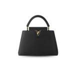 Louis Vuitton Capucines MM Top Handle Bag 12.2in/ 31cm Black Gold Hardware For Women M24727