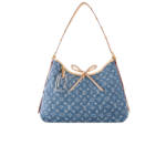 Louis Vuitton CarryAll MM Shoulder Bag 15.4in/ 39cm Blue Denim Gold Hardware For Women M46855