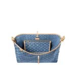 Louis Vuitton CarryAll MM Shoulder Bag 15.4in/ 39cm Blue Denim Gold Hardware For Women M46855 - Image 3