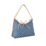 Louis Vuitton CarryAll MM Shoulder Bag 15.4in/ 39cm Blue Denim Gold Hardware For Women M46855 - Image 2