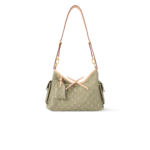 Louis Vuitton Carryall Cargo PM Shoulder Bag 13.2in/33.5cm Khaki Denim Gold Hardware For Women M27623