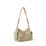 Louis Vuitton Carryall Cargo PM Shoulder Bag 13.2in/33.5cm Khaki Denim Gold Hardware For Women M27623 - Image 2