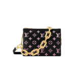 Louis Vuitton Coussin BB Shoulder Bag 8.3in/ 21cm Black/Pink Gold Hardware For Women M12159