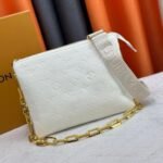 Louis Vuitton Coussin PM Shoulder Bag 10.2in/ 26cm Monogram-Embossed Cream Gold Hardware For Women M57793 - Image 2
