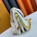 Louis Vuitton Coussin PM Shoulder Bag 10.2in/ 26cm Monogram-Embossed Cream Gold Hardware For Women M57793 - Image 3
