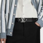 Louis Vuitton Dimension Drift Flower Studs 40mm Reversible Belt Black For Men M4648V - Image 3