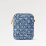 Louis Vuitton Pochette Fairfax Shoulder Bag 7.1in/ 18cm Blue Denim Gold Hardware For Women M82948 - Image 4