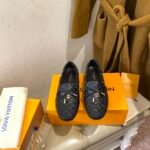 Louis Vuitton Gloria Flat Loafer Black For Women 1A658D - Image 4