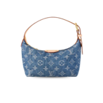 Louis Vuitton Hills Pochette Shoulder Bag 7.3in/ 18.5cm Blue Denim Gold Hardware For Women M82949