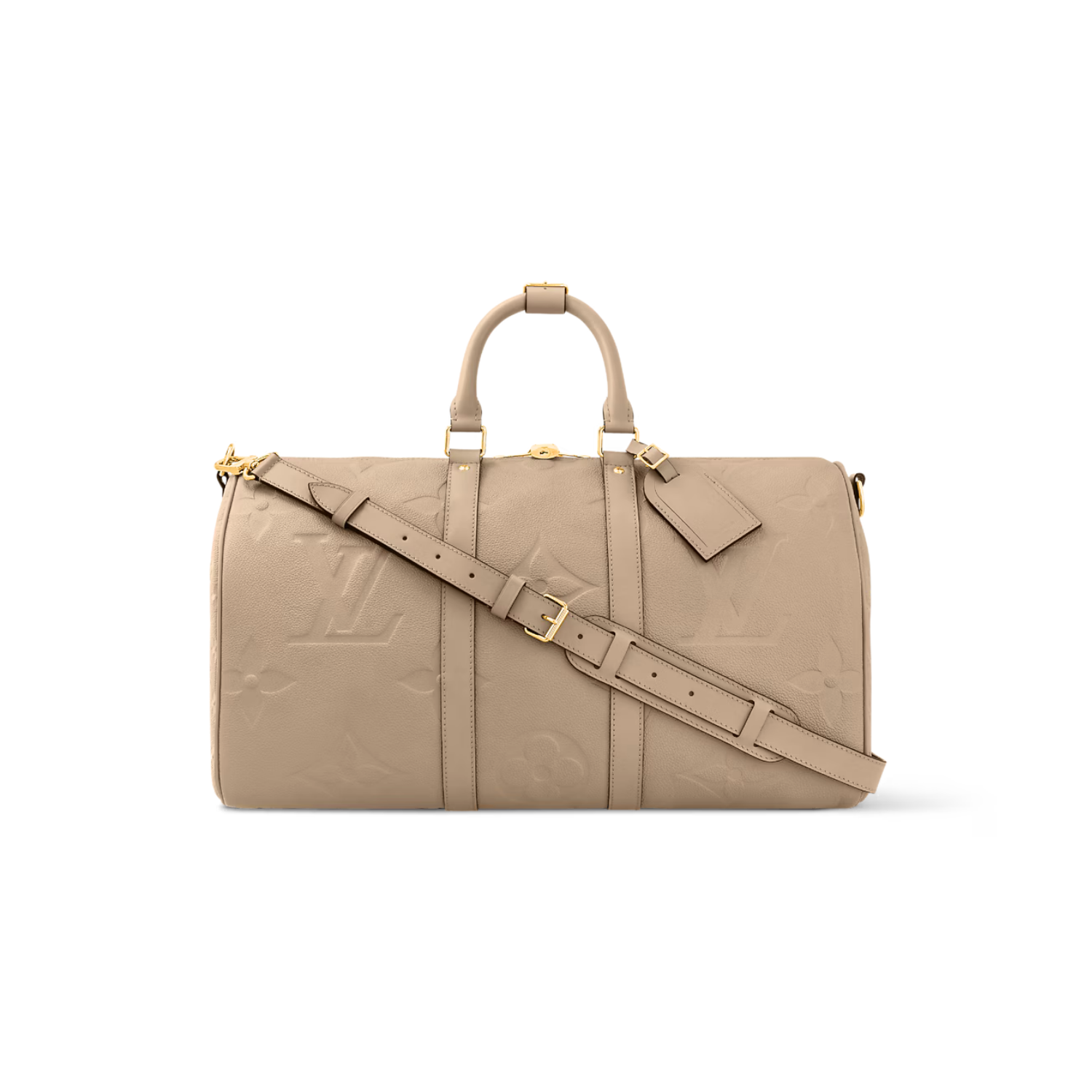 Louis-Vuitton-Keepall-45-M46114.png Louis Vuitton Keepall 45 BA Travel Bag 17.7in/ 45cm Tourterelle Gold Hardware M46114 - Image 1