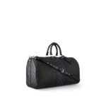 Louis Vuitton Keepall Bandouliere 50 Travel Bag 19.7in/ 50cm Black Silver Hardware M53763 - Image 4