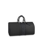 Louis Vuitton Keepall Bandouliere 50 Travel Bag 19.7in/ 50cm Black Silver Hardware M53763 - Image 5