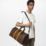 [True-to-ORIGINAL] Louis Vuitton Keepall Bandouliere 45 Travel Bag 17.7in/ 45cm Brown Black Hardware M46703 - Image 2