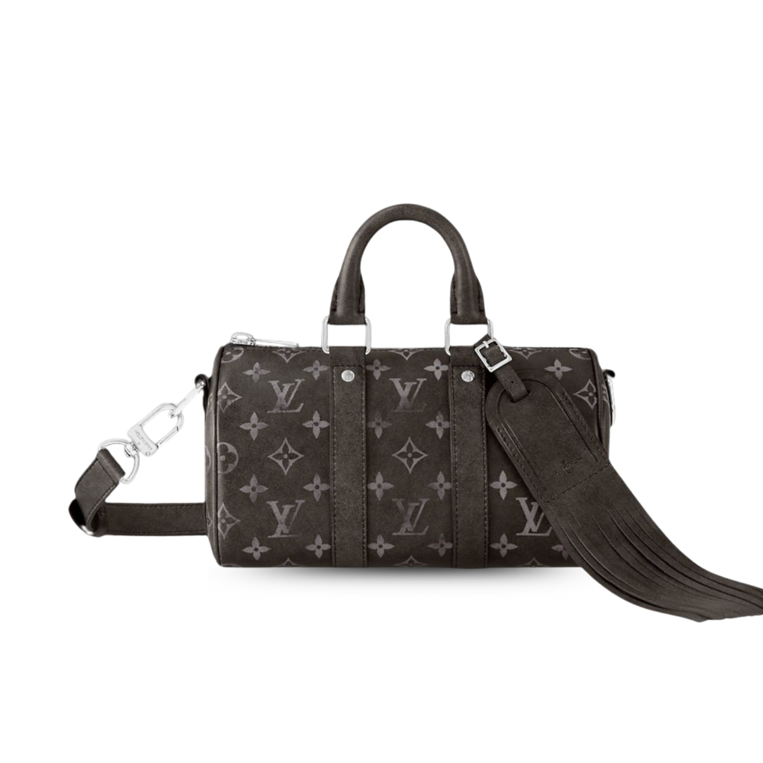 Louis-Vuitton-Keepall-Bandouliere-25-Travel-Bag-9.8in-25cm-Black-Silver-Hardware-M11595.png Louis Vuitton Keepall Bandouliere 25 Travel Bag 9.8in/ 25cm Black Silver Hardware For Men M11595 - Image 1