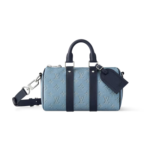 Louis Vuitton Keepall Bandouliere 25 Travel Bag 9.8in/ 25cm Blue Silver Hardware For Men M14681