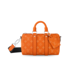 Louis Vuitton Keepall Bandouliere 25 Travel Bag 9.8in/ 25cm Orange Silver Hardware M31044