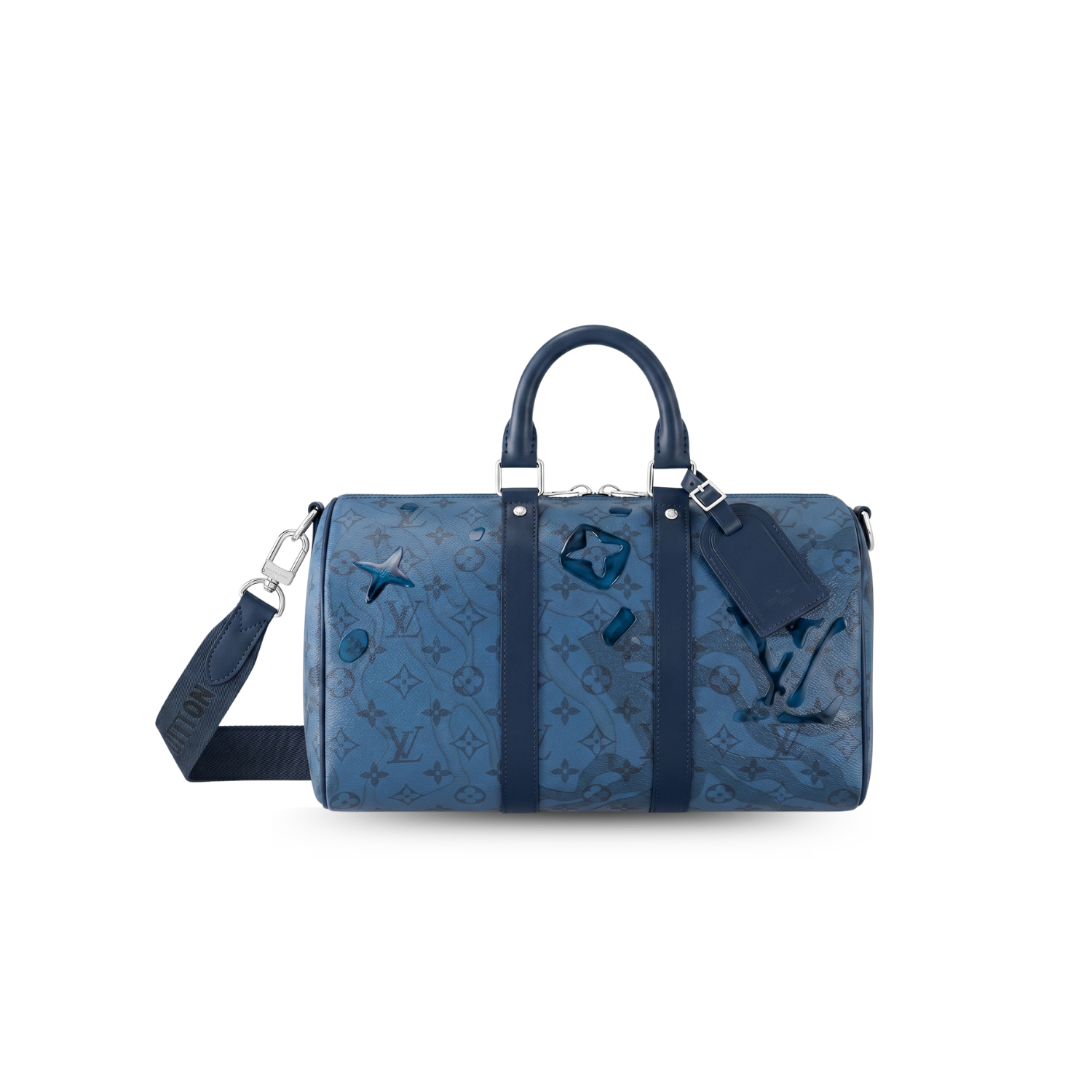 Louis-Vuitton-Keepall-Bandouliere-35-Travel-Bag-13.4in-34cm-Blue-Silver-Hardware-M22573.png Louis Vuitton Keepall Bandouliere 35 Travel Bag 13.4in/ 34cm Blue Silver Hardware M22573 - Image 1