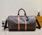 Louis Vuitton Keepall Bandouliere 45 Travel Bag 17.7in/ 45cm Brown Black Hardware M46703 - Image 3